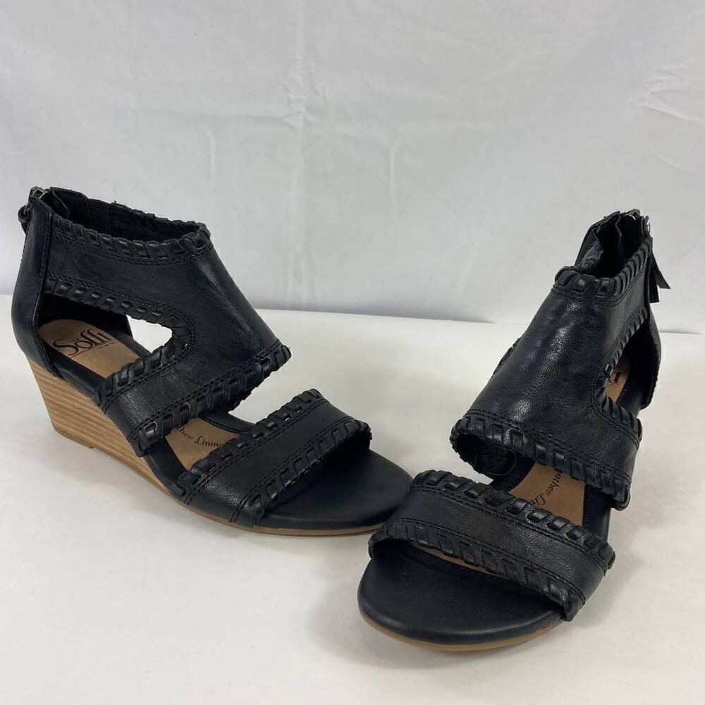Sofft Womens Madison Wedges Black Size 6.5